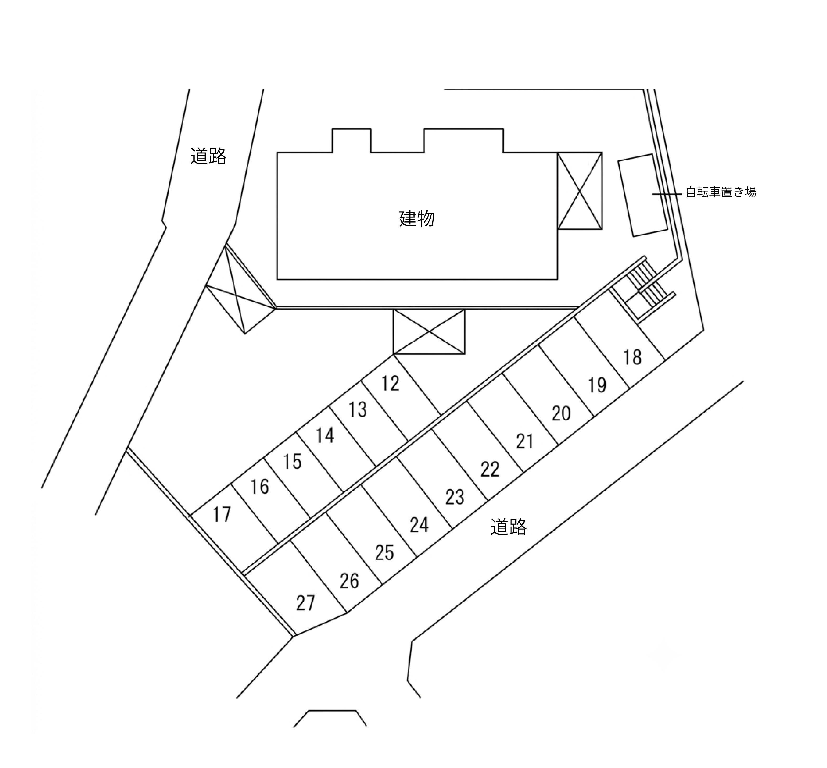 松本駐車場の駐車配置図