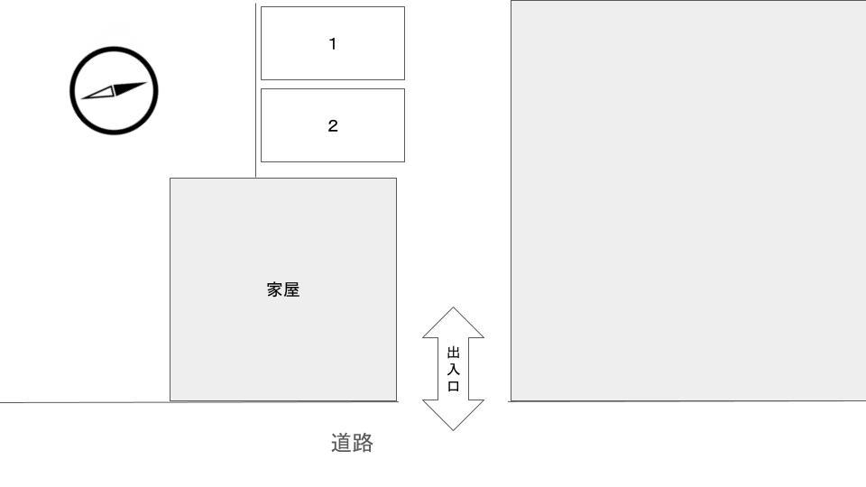富山県南砺市福野浦町駐車場の駐車配置図
