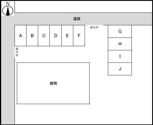 殿池ガレージ駐車場の駐車配置図