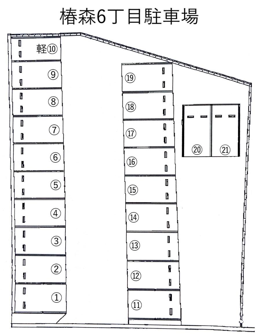 TNN第四駐車場(椿森6丁目)の駐車配置図