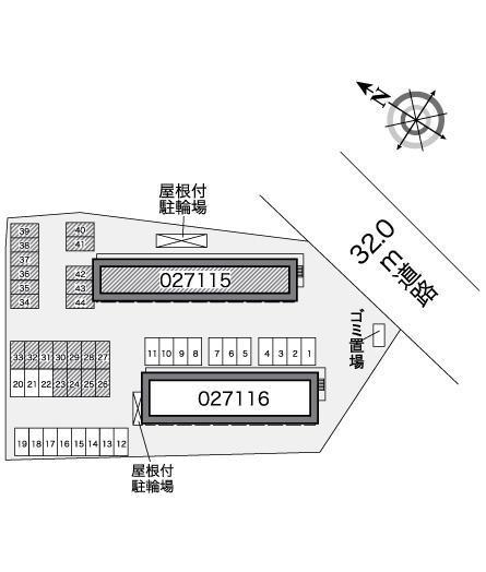 アルカンシエル壱番館(27115)の駐車配置図