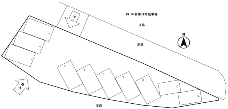 所村春日町駐車場の駐車配置図