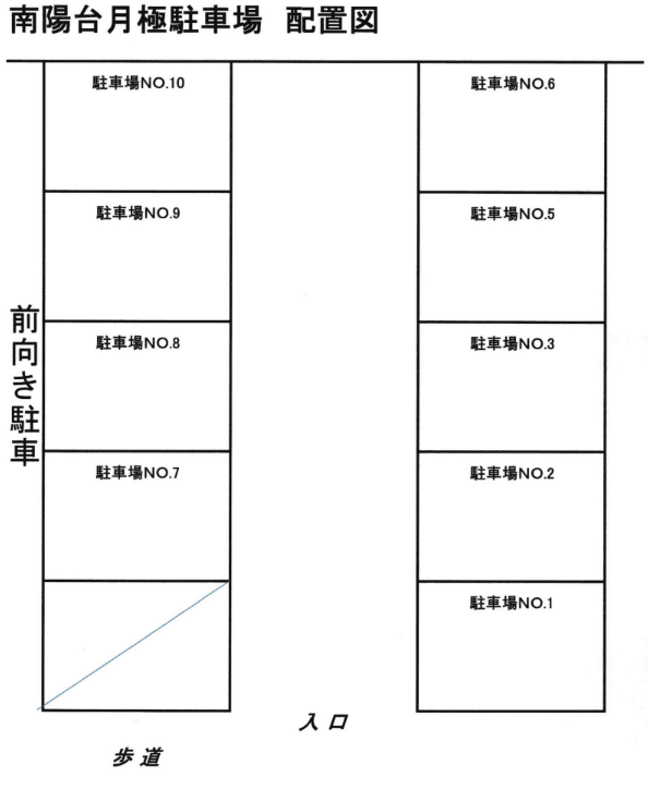 南陽台月極駐車場の駐車配置図