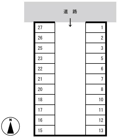 持田駐車場の駐車配置図