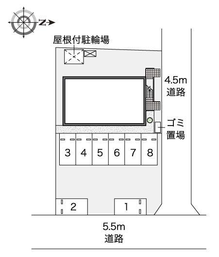 ソレイユ22(47021)の駐車配置図