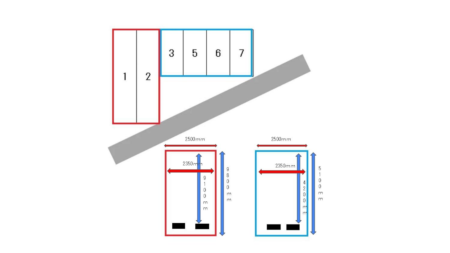 ウィルモア長土塀月極駐車場の駐車配置図