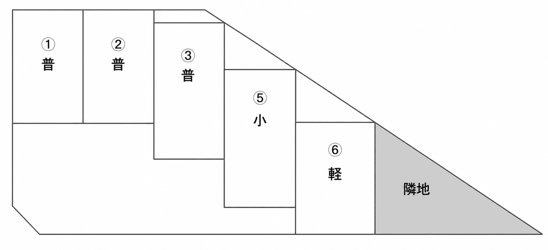 高橋ガレージ(皆実町)の駐車配置図