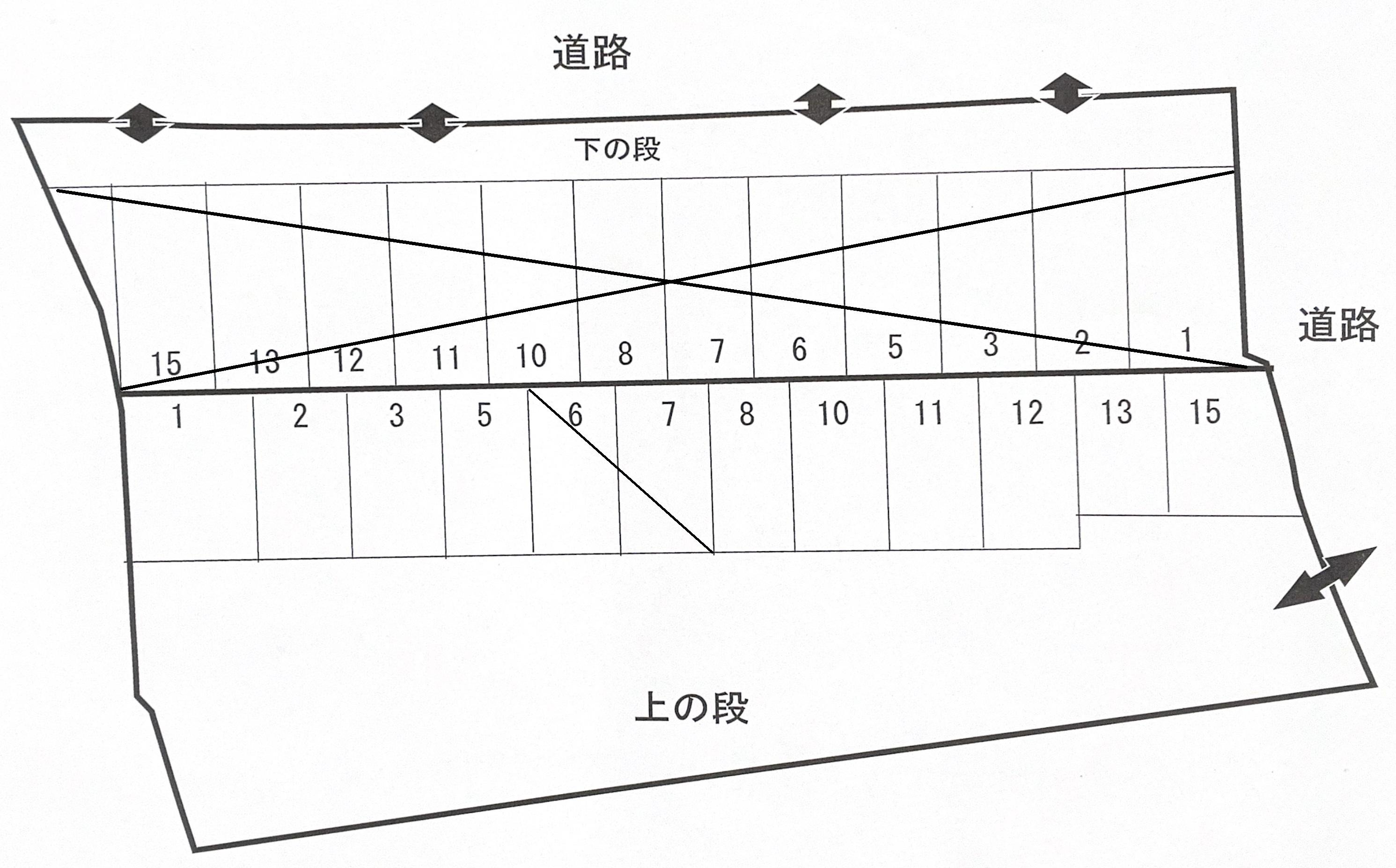 Yama第2駐車場の駐車配置図