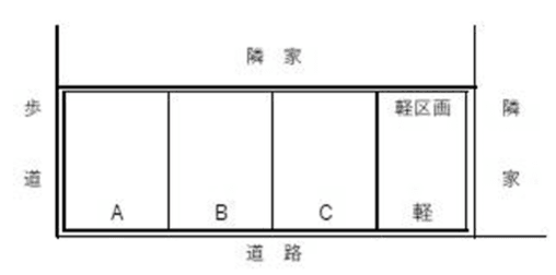 畝田3丁目西駐車場の駐車配置図