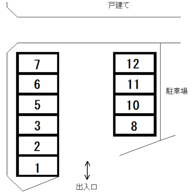 岡1丁目田中駐車場の駐車配置図