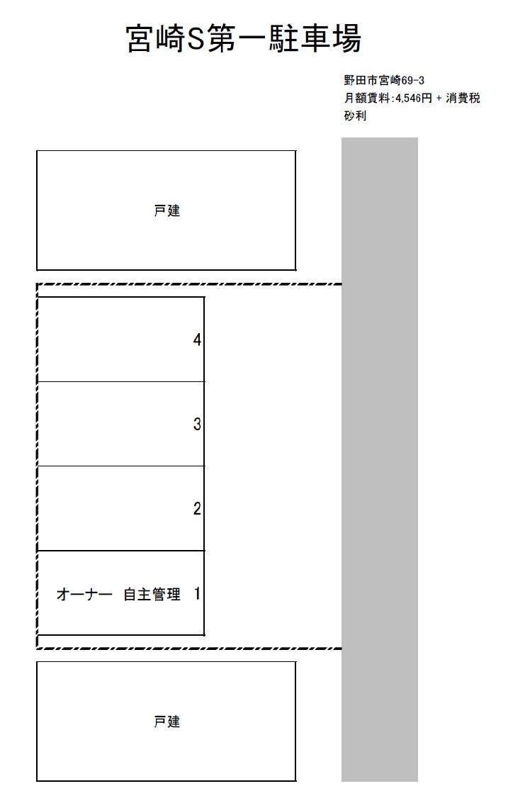 宮崎S第一駐車場の駐車配置図