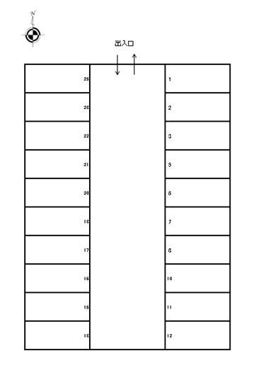 宮崎パーキングの駐車配置図