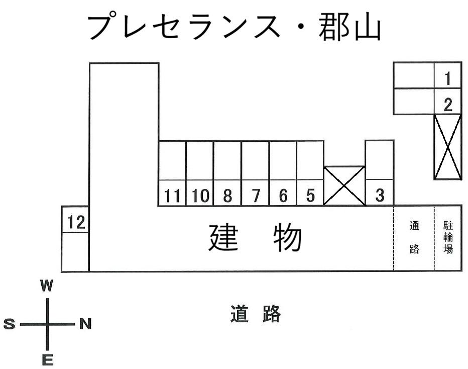 プレセランス・郡山の駐車配置図
