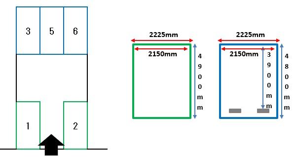 北安江四丁目Kパーキングの駐車配置図