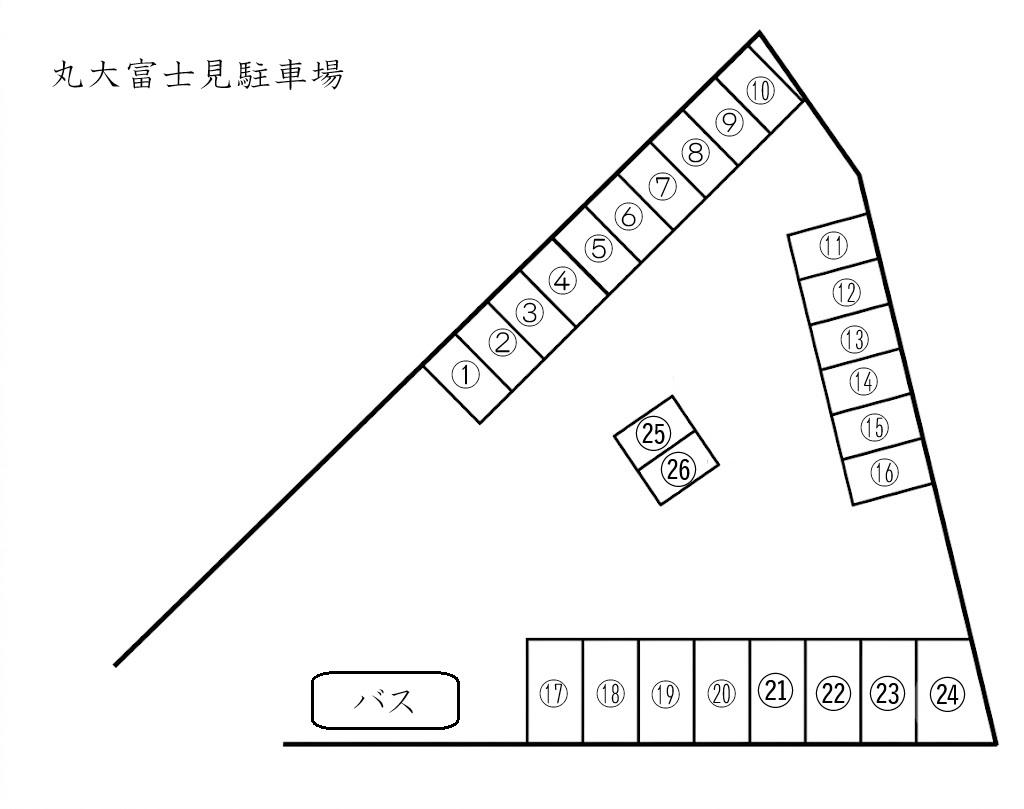 丸大富士見駐車場の駐車配置図