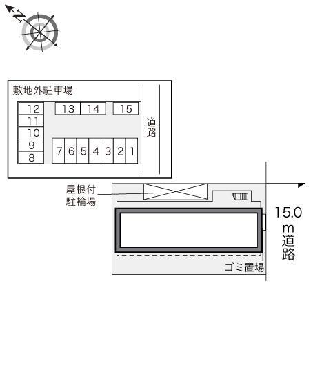 オレンジ(22786) 敷地外駐車場の駐車配置図
