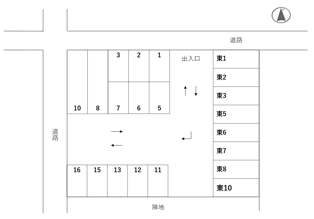 犬飼七反野駐車場の駐車配置図