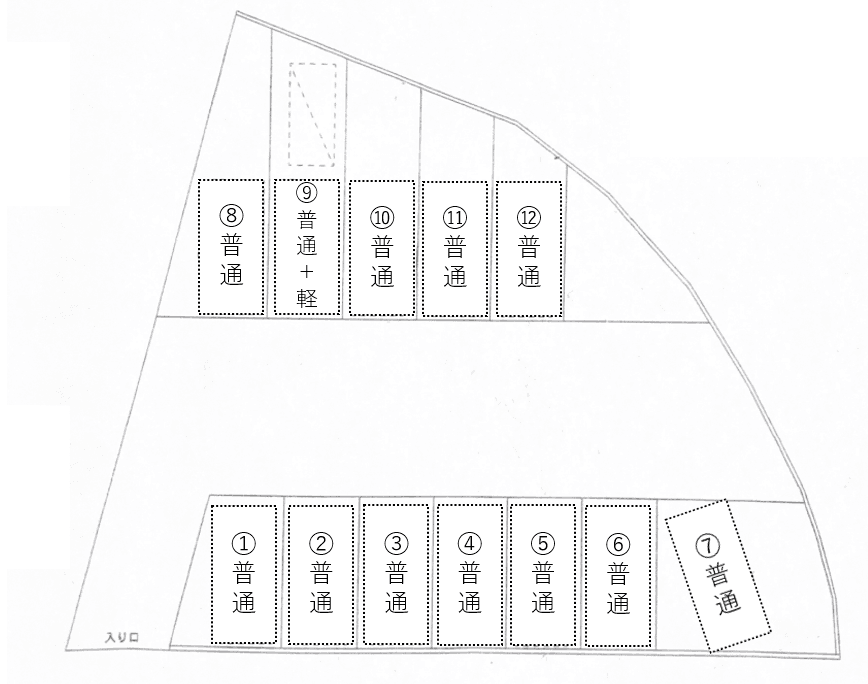 七重パーキングの駐車配置図