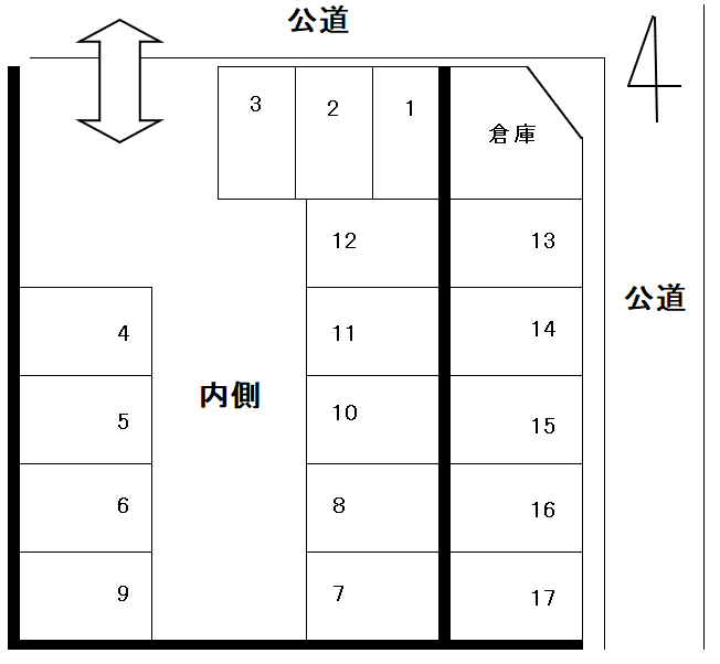明徳町パーキングの駐車配置図