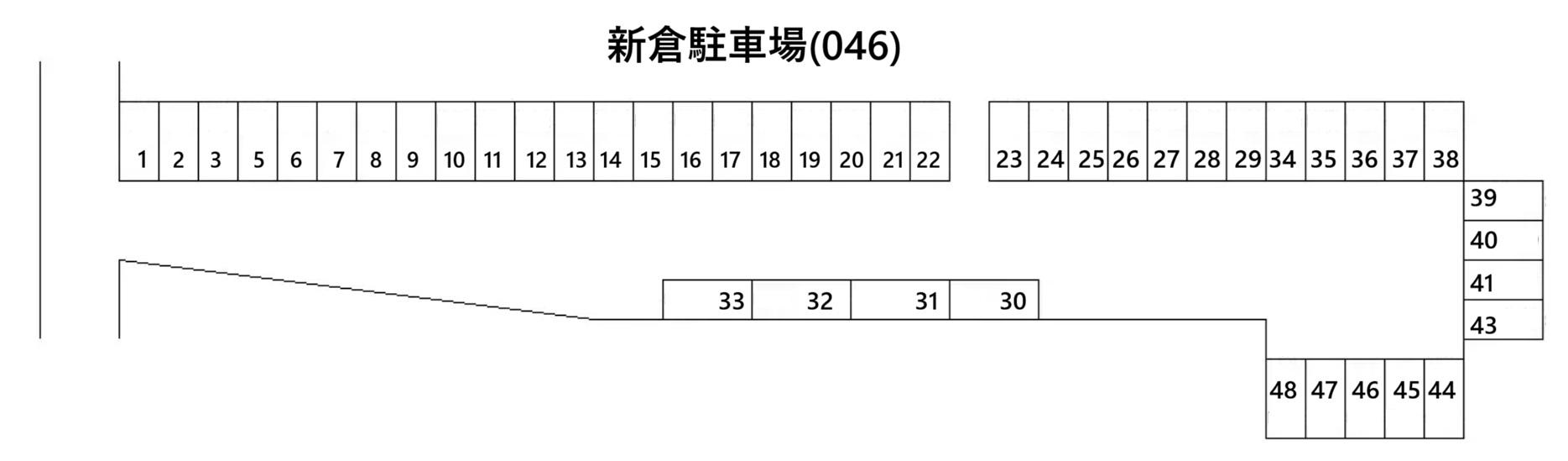 新倉駐車場(046)の駐車配置図