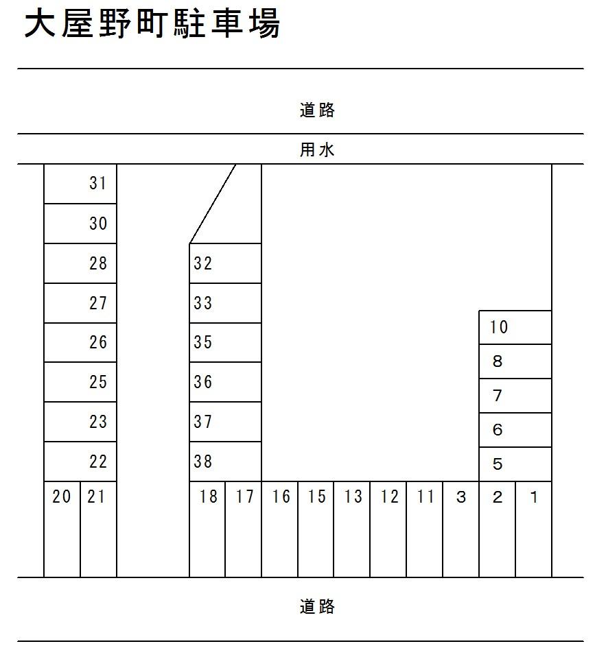 大屋野町駐車場の駐車配置図