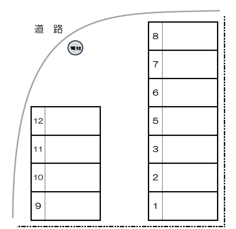 染谷月極駐車場の駐車配置図
