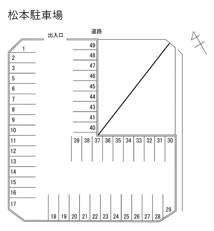 松本駐車場の駐車配置図