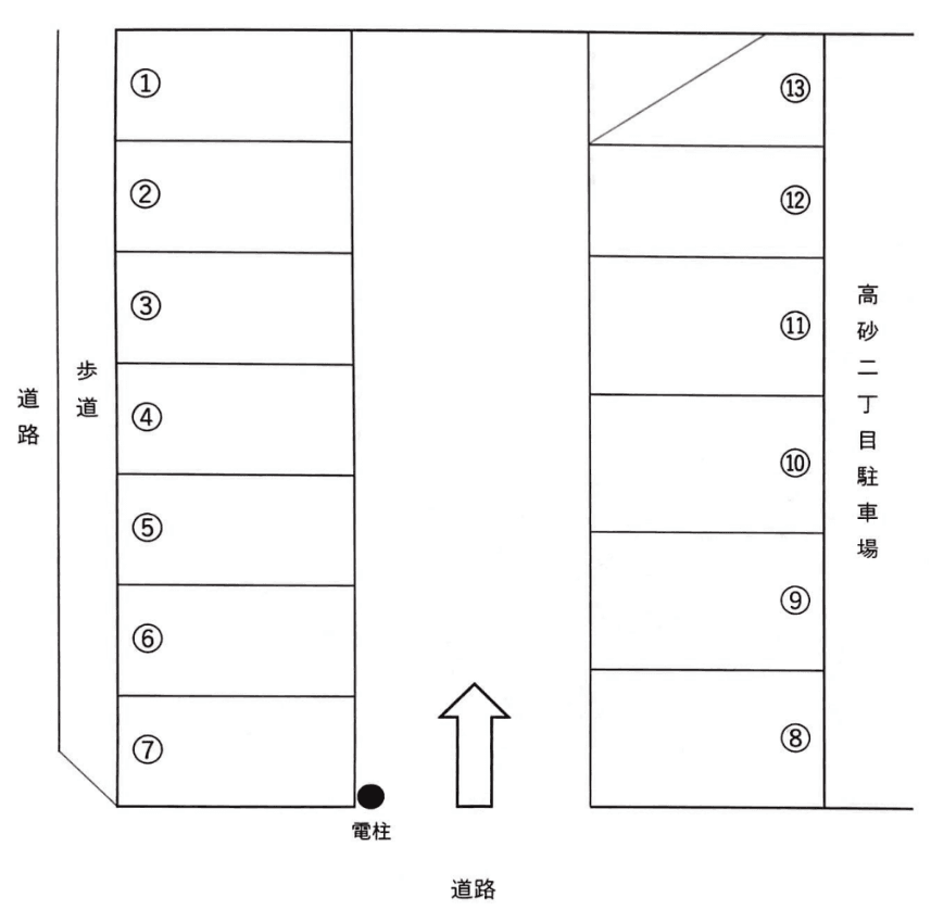 NN月極駐車場の駐車配置図