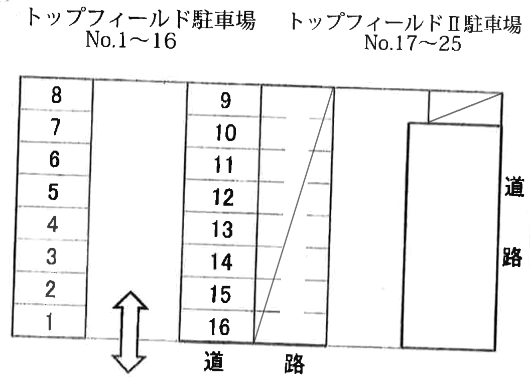 トップフィールド駐車場の駐車配置図