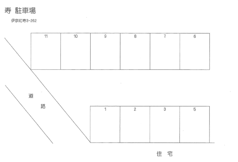 寿駐車場の駐車配置図