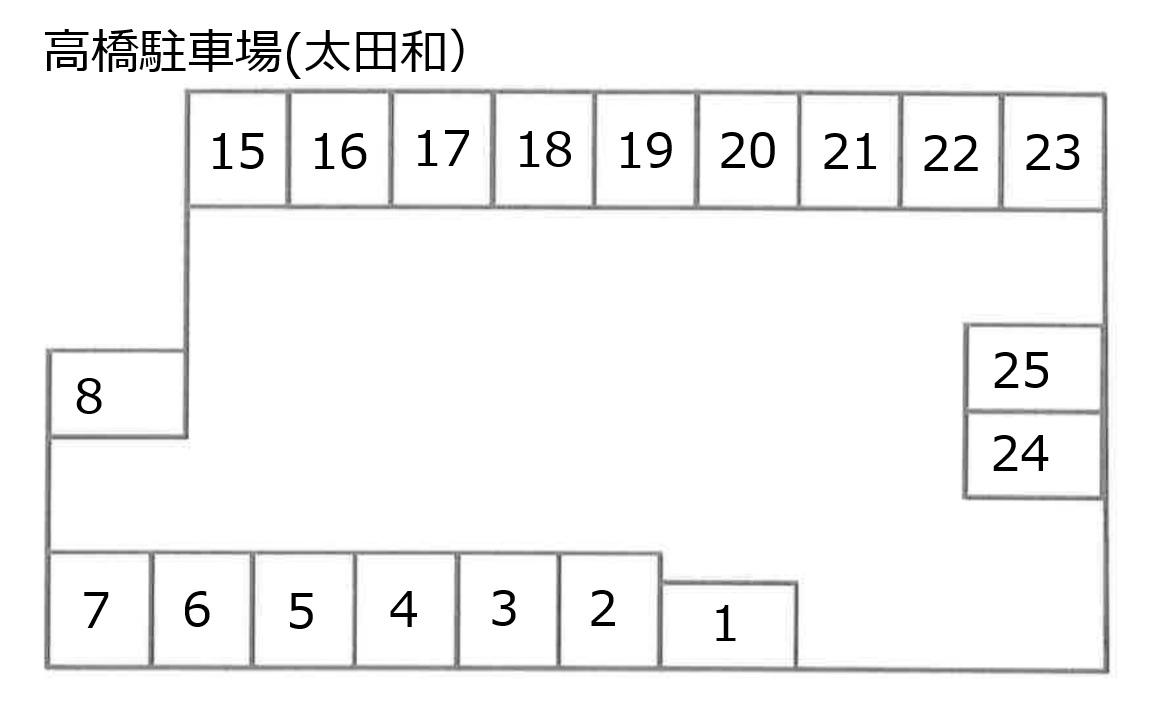 高橋駐車場(太田和)の駐車配置図