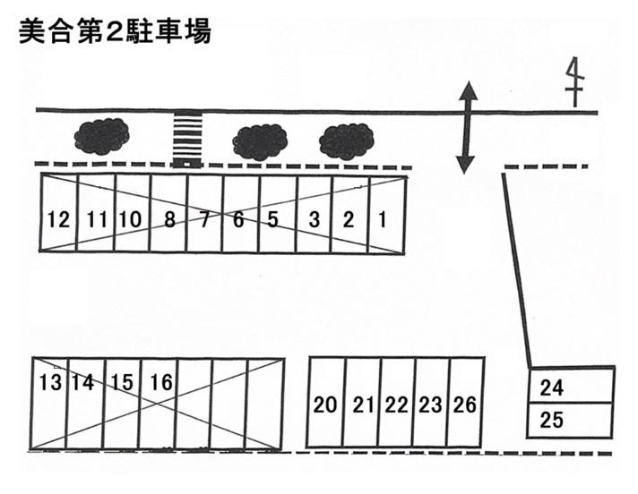 美合第2駐車場の駐車配置図