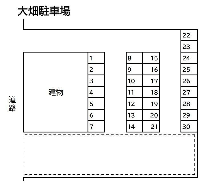 大畑駐車場の駐車配置図