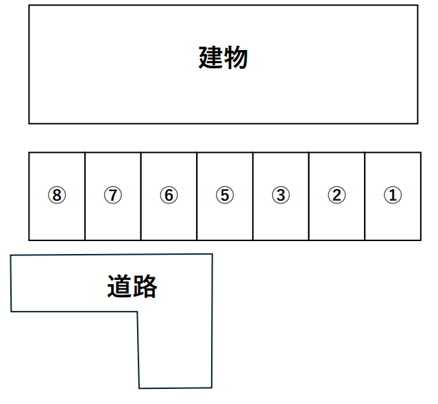 ハイツワイアール駐車場の駐車配置図