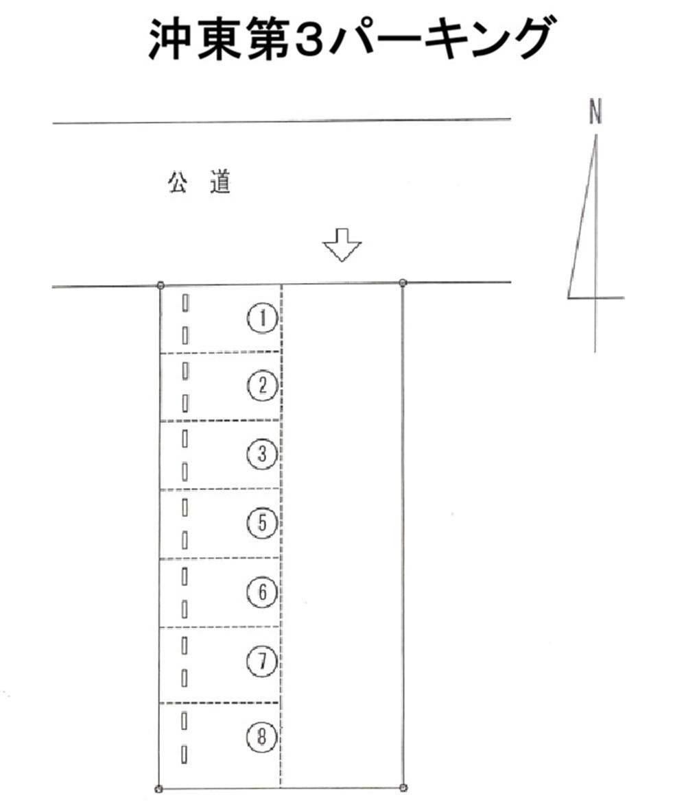 沖東第3パーキングの駐車配置図