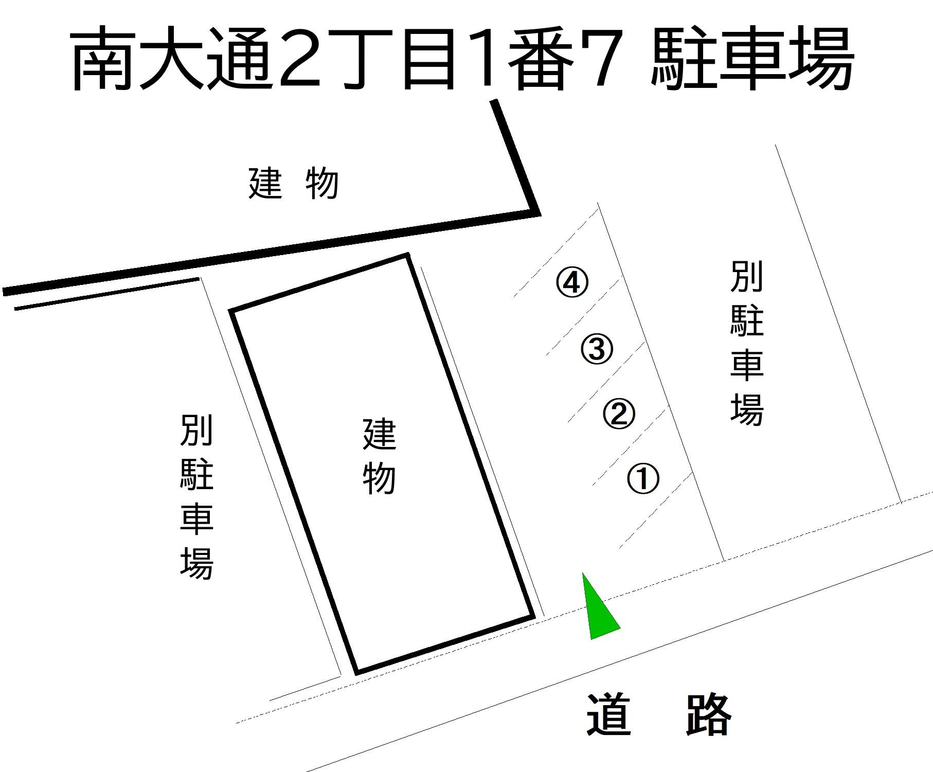 南大通2丁目1番7 駐車場の駐車配置図