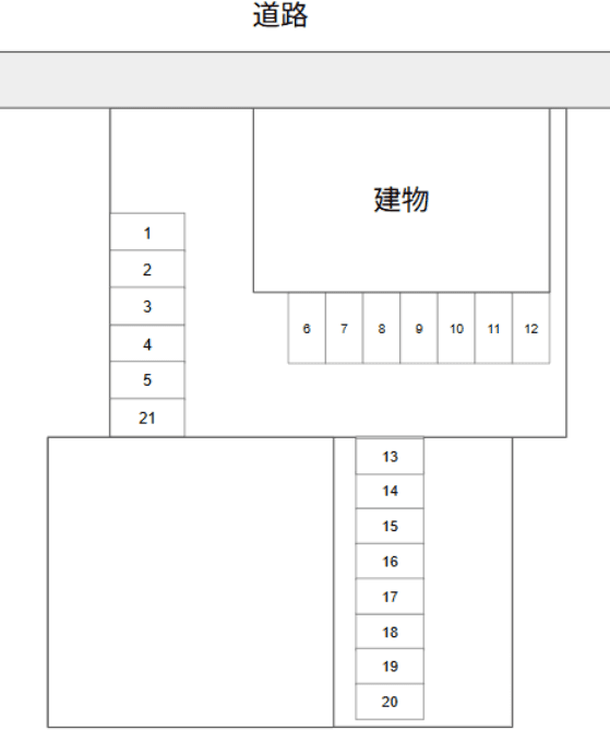 アンプルール リーブル フルリール駐車場の駐車配置図
