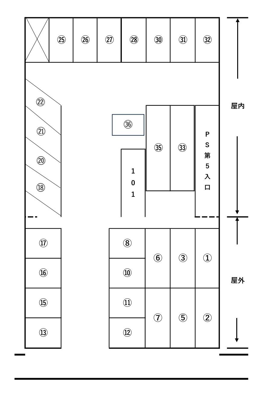 PS第5パーキングの駐車配置図