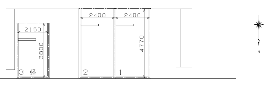 龍大南月極駐車場の駐車配置図