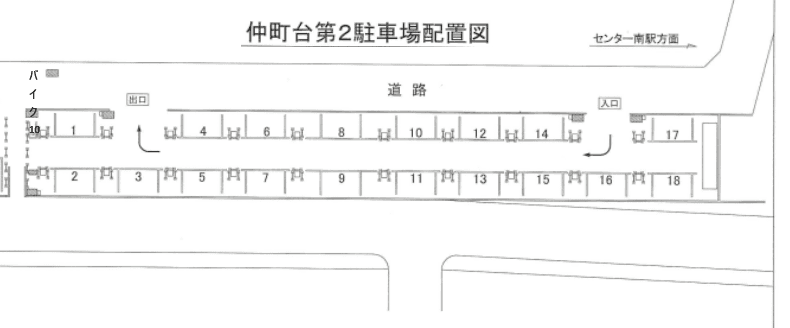 【TD】仲町台第2駐車場の駐車配置図