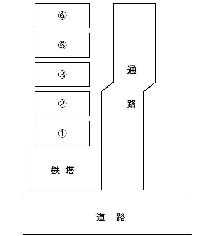 粕谷駐車場の駐車配置図