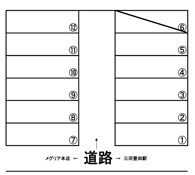 豊田市山之手8丁目貸駐車場➀の駐車配置図