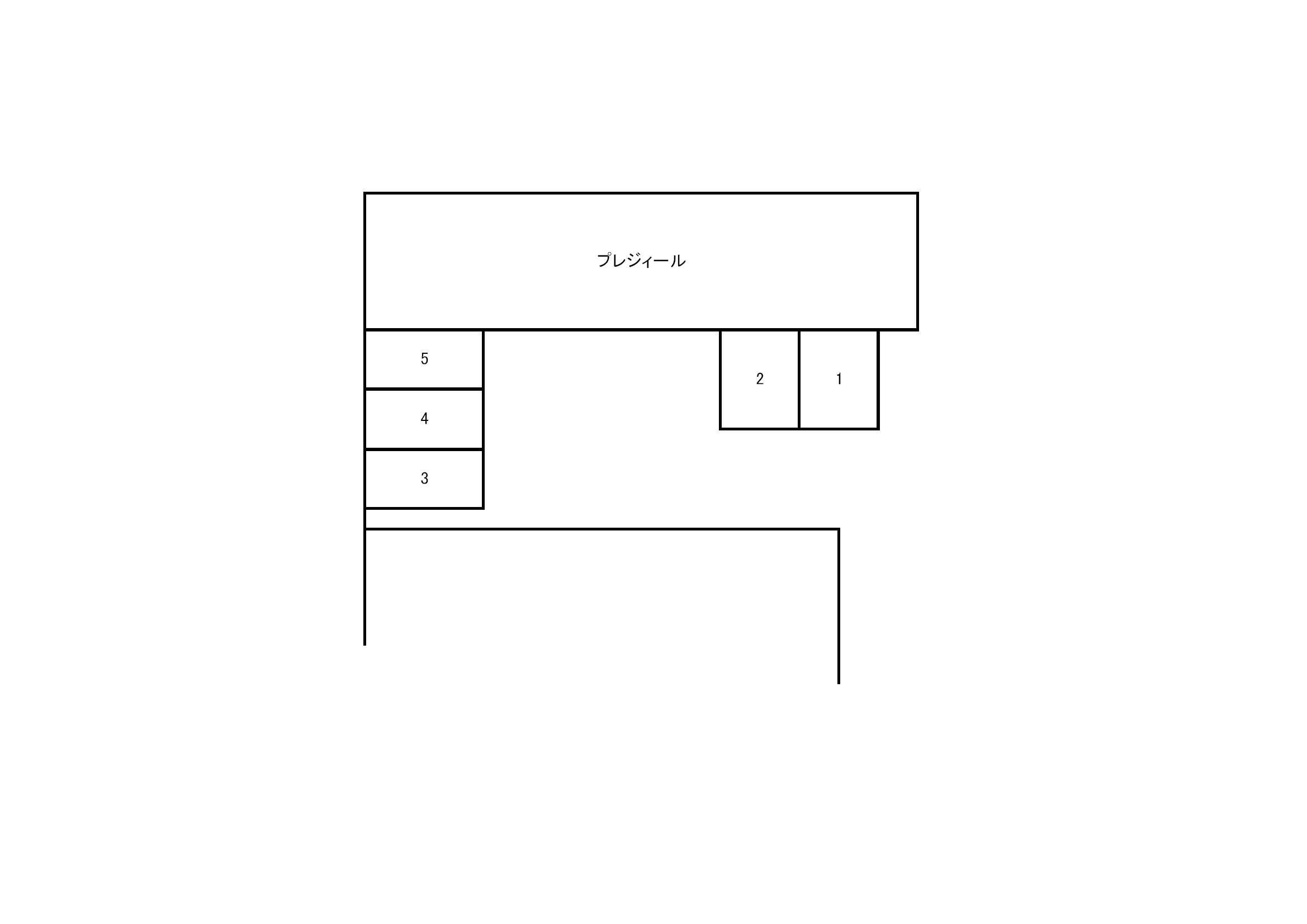 プレジィール駐車場の駐車配置図