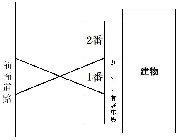 山本茂樹邸前駐車場②の駐車配置図