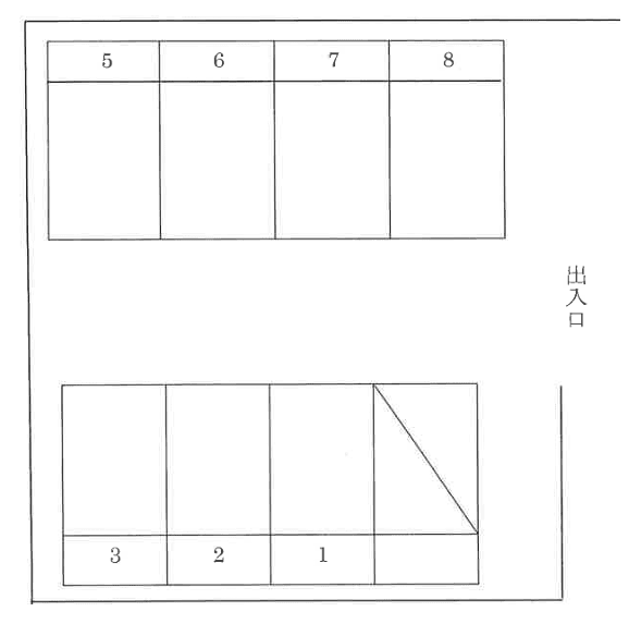 西本ガレージ(下出)の駐車配置図