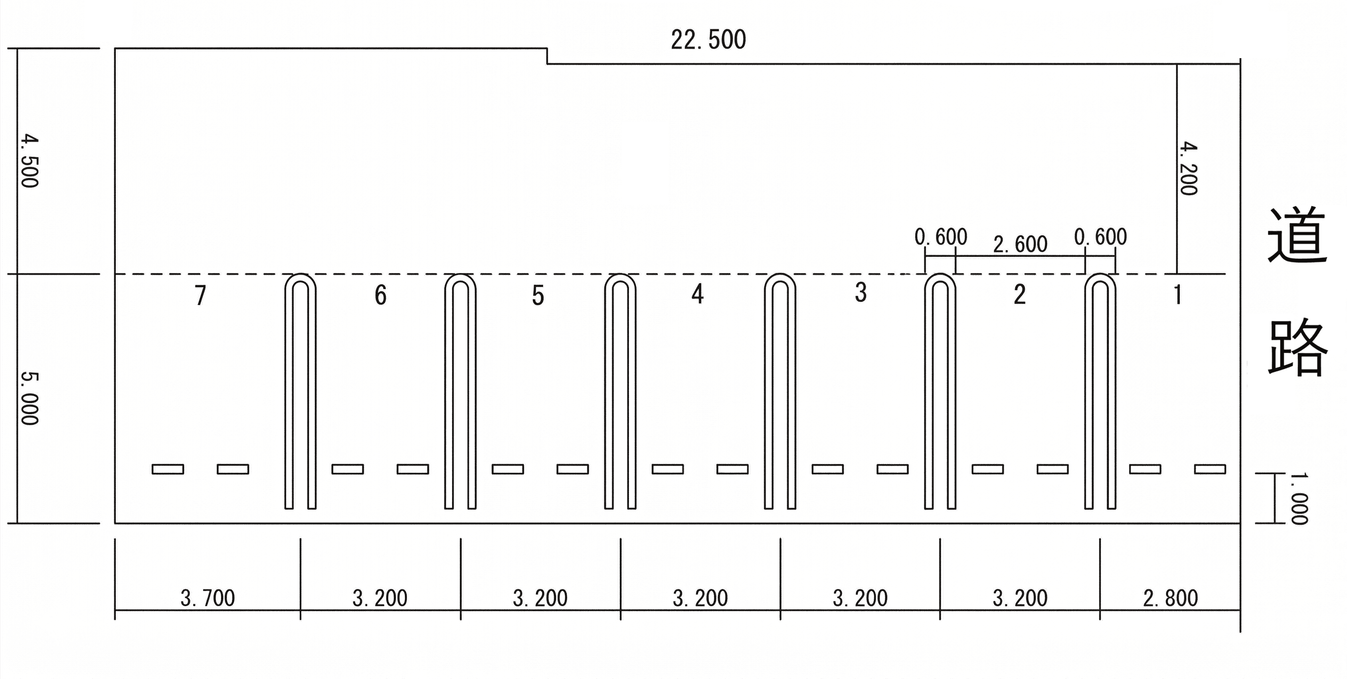昭和区元宮町駐車場の駐車配置図
