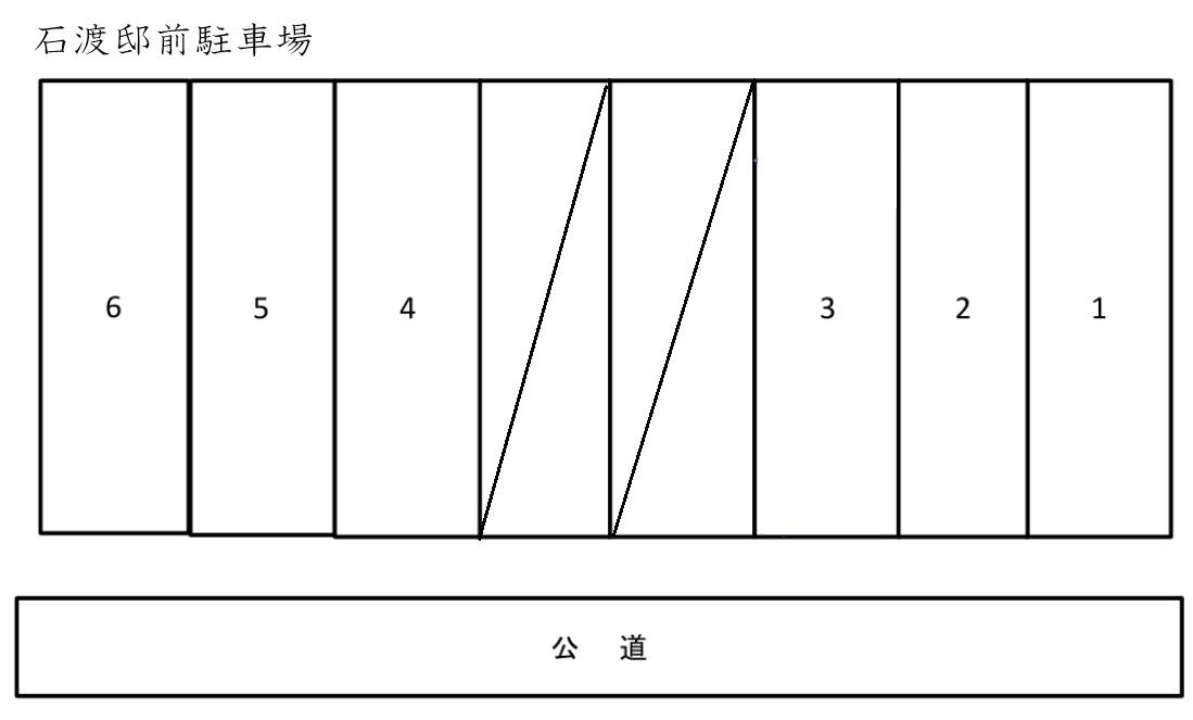 石渡邸前駐車場の駐車配置図