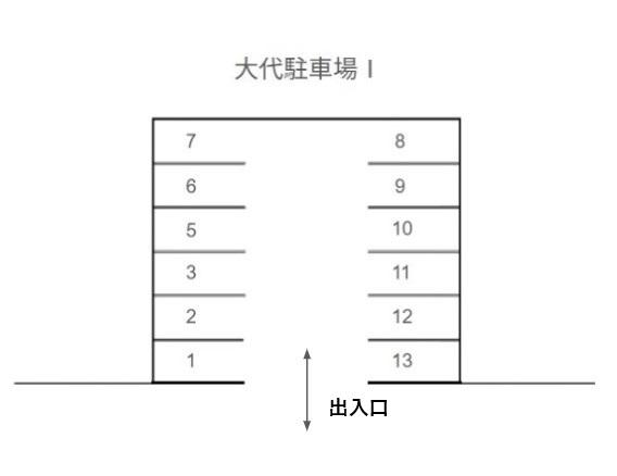 大代駐車場Ⅰの駐車配置図