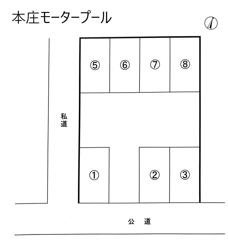 本庄モータープールの駐車配置図
