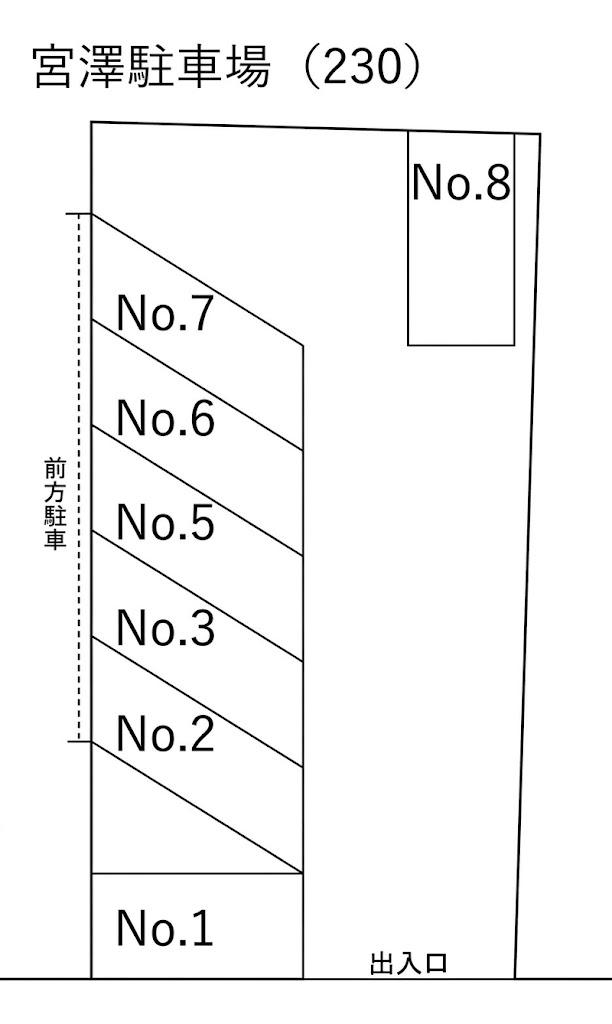 宮澤駐車場(230)の駐車配置図